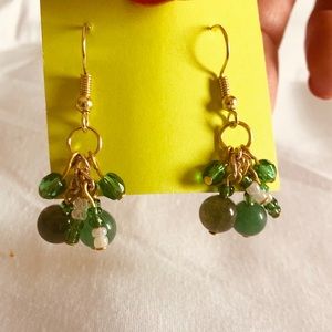 Hand made in Los Angeles, lime earrings